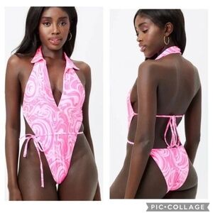 Frankies Bikini Osaka Satin One Piece Swimsuit Sz M
